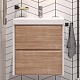 Velvex Тумба с раковиной Gesso 600-0-2 подвесная белая матовая/дуб сонома – картинка-16